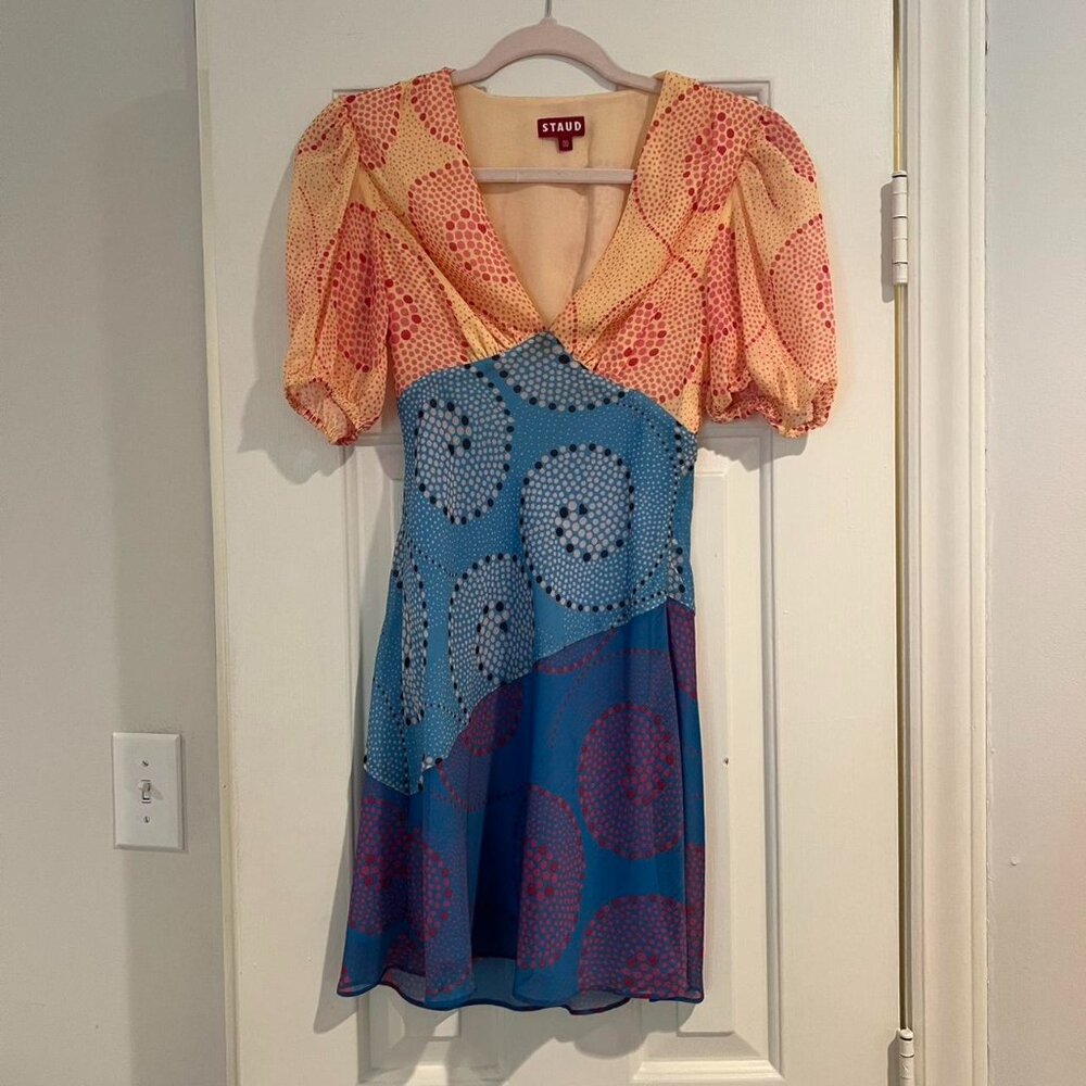 STAUD colorful mini dress